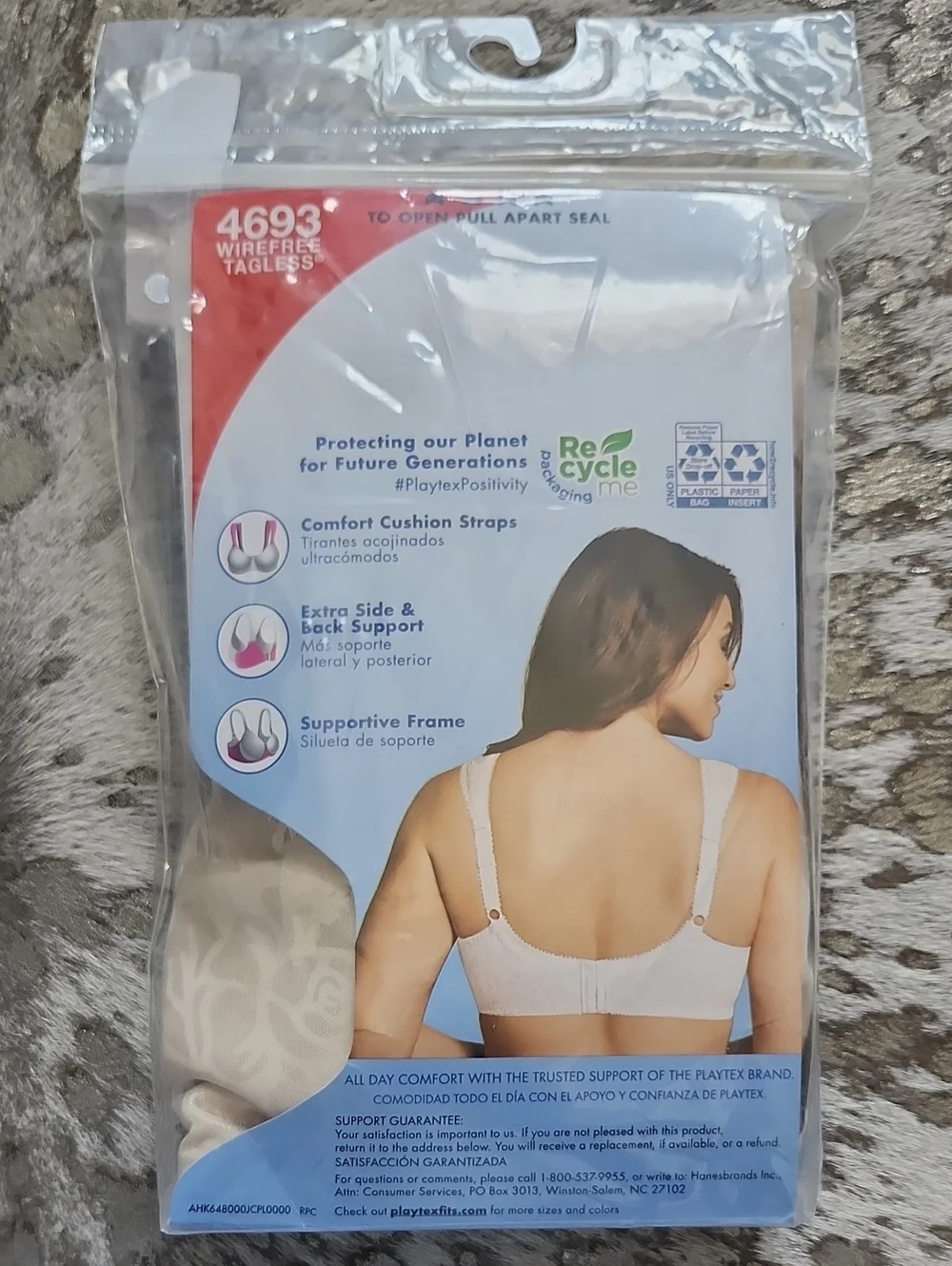 Playtex 18 Hour Ultimate Shoulder Comfort Wireless Bra Sz50DDD NWT Beige